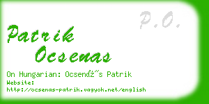 patrik ocsenas business card